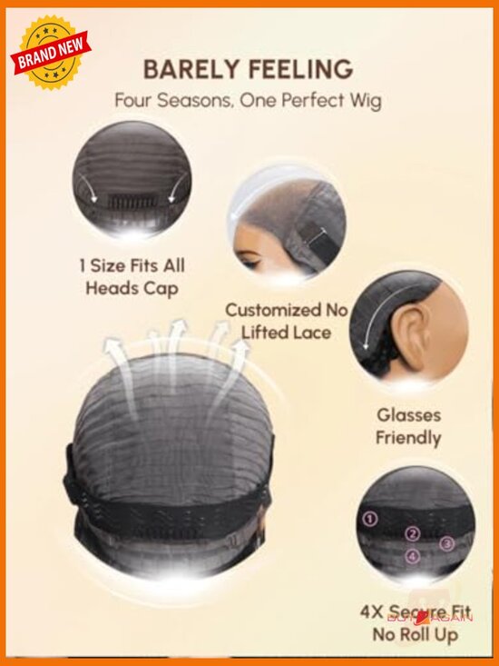 Glueless Body Wave Wig with Curtain Bangs 7x5 Lace Front 180% Density main image 4